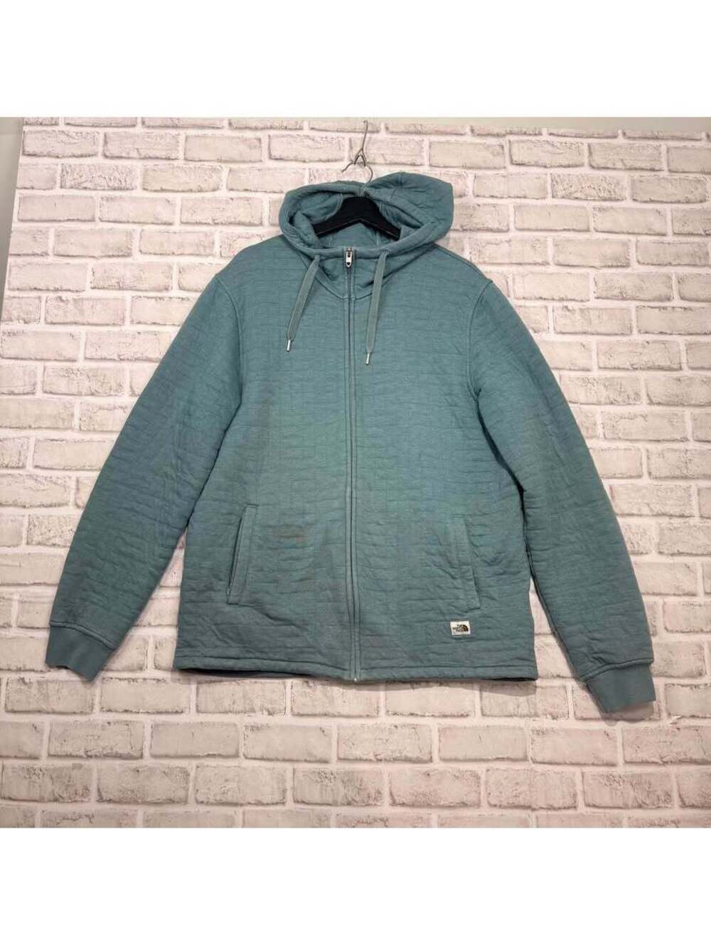 North Face Full-Zip Hooded Jacket Sage Green Men's L